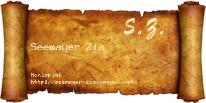 Seemayer Zia névjegykártya